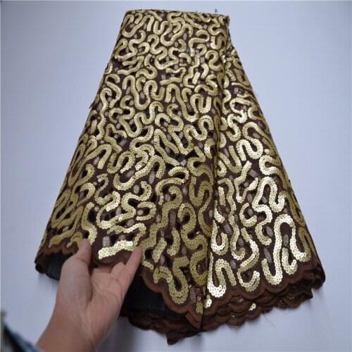 New Arrival African Double Organza Lace Fabric With stones Fashion French Sequins Lace Fabric For Wedding Dress OLP-877