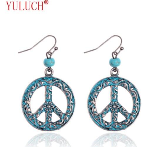 YULUCH Original Vintage Jewelry Design Zinc Alloy Fashion Pattern Hollow Art Pendant Ethnic Bohemian Woman Earrings Gift