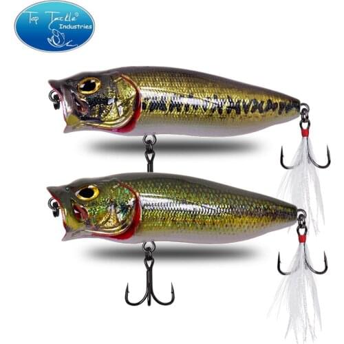 Floating Popper Fishing Bass Bait ABS Plasticartificial Cf Lure 80mm 16.5g Topwater With Lifelike Gills