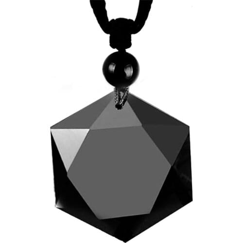 Natural Obsidian Pendant Six-pointed Star Shape Crystal Stone Jewelry Making for Summer Fashion Accessories For Unisex Pendants