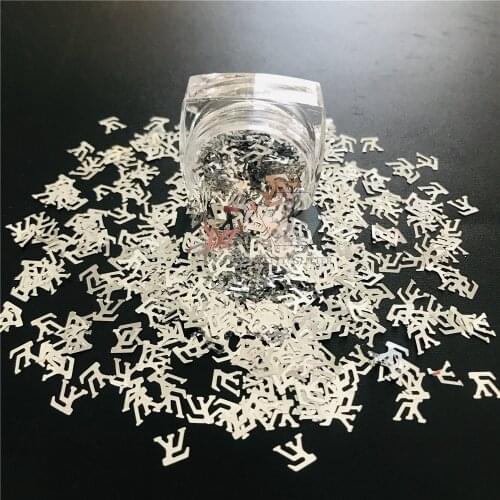 PrettyG 10g-200g Logo Different Shape Metaill Holographic Glitter Sequins for Resin DIY Making Art Craft Nail Makeup Decoration