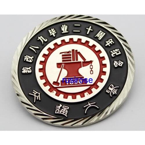 Industrial University Brooch badge custom, personalized school LOGO silver brooch collar