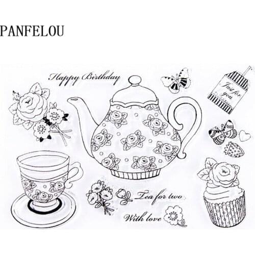 PANFELOU Spring afternoon tea Transparent Clear Silicone Stamp/Seal DIY scrapbooking/photo album 14.5x10cm clear stamp sheets