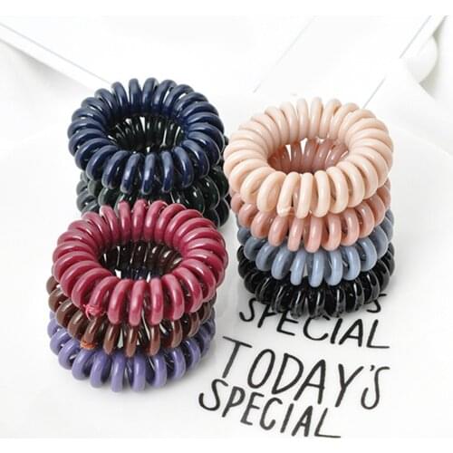 Fashion Telephone Wire Hair Ties Donut Ponytail Hairstyle Gum Spiral Scrunchies