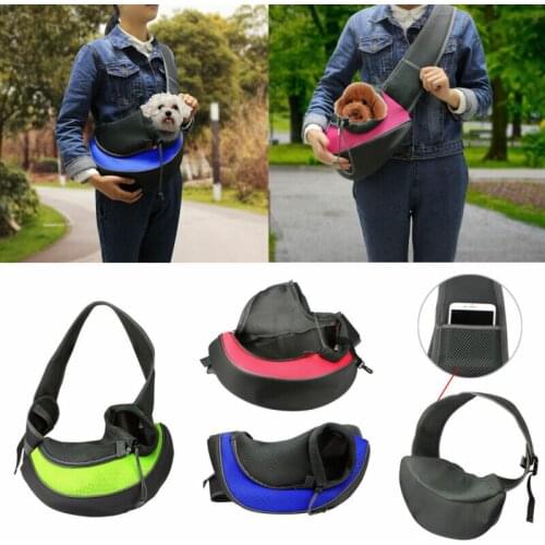 Mesh Single Shoulder Bag Sling Mesh Comfort Travel Tote Shoulder Bag Pet Puppy Carrier Outdoor Travel Handbag Pouch