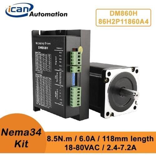ICAN Nema34 8.5n.m Stepper Motor 6A 18-110VDC Motor Stepper Big