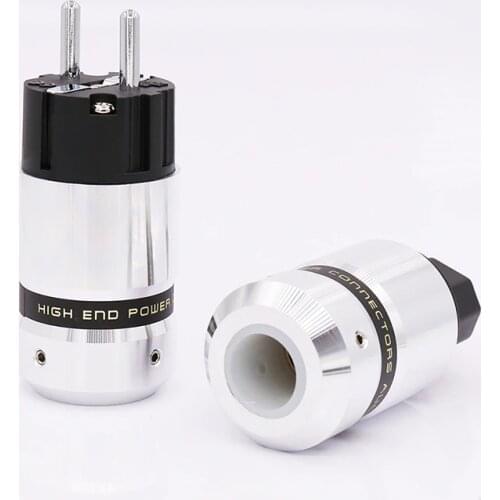 Pair Rhodium plated Shucko IEC Female Power Plug for audio power cable