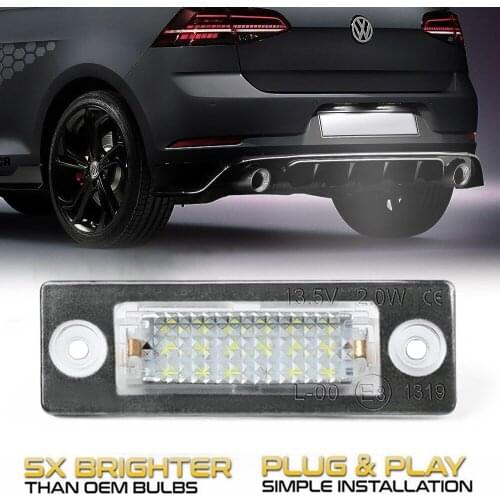 LED License Plate Light Number Lamp For VW Caddy MK3 2K Syncro 5 Golf 4 Passat B6 3C B5.5 Jetta 3 Touran Skoda Superb B5 Octavia