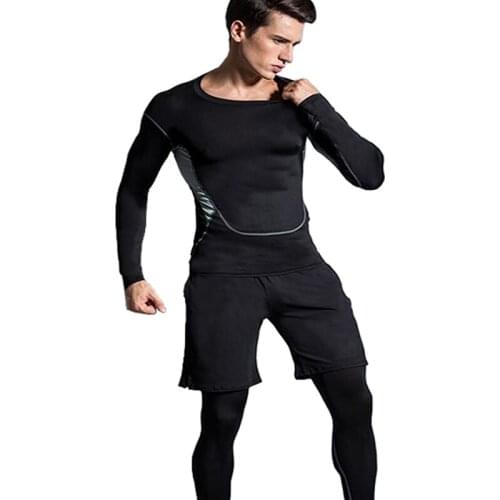 Workout 3pcs Gym Suits mens Sports Suit Running clothes Fitness sportswear Compression suit Running Suit Tracksuits elastic wear