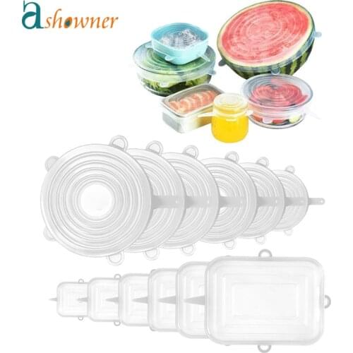 Universal Silicone Stretch Lids Reusable Food Cover Cap For Cookware Bowl Silicone Cover Lid Kitchen Cooking Accessories