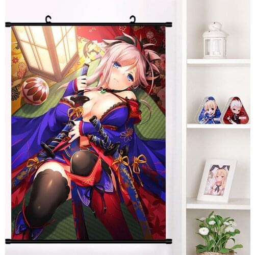 Japanese Anime Game Fate/Apocrypha Miyamoto Musashi Cosplay Wall Scroll Mural Poster Wall Hanging Poster Home Decor Collection