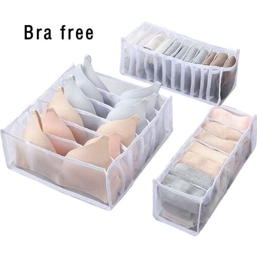 Underwear Storage Boxes 3-piece Set Socks Closets And Drawers Drawer Division Folding Case Wardrobe Storage Container Boxes