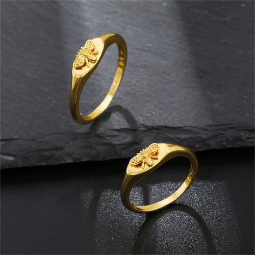Insect Bijoux Femme Cute Bee Rings Women Men Gold Ring BFF Jewelry Aneis Feminino Birthday Gift