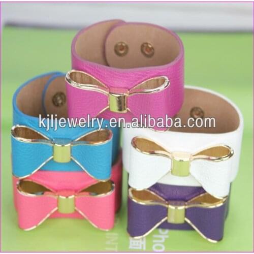 10pcs fashion Leather Bracelet,beauty leather bowknot Bracelet, Wristband Bangle,charm Bracelets women