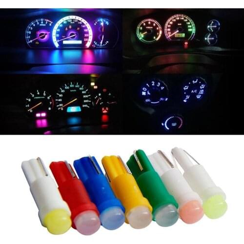 10pcs Car Interior T5 Led 1 SMD DC 12V Light Ceramic Dashboard Gauge Instrument Ceramic Car Auto Side Wedge Light Lamp Bulb