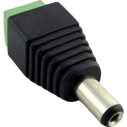 10x DC Power Plug 5.5 x 2.5mm Male Plug CCTV Video LED Balun Terminals Connector Adapter for CCTV Camera