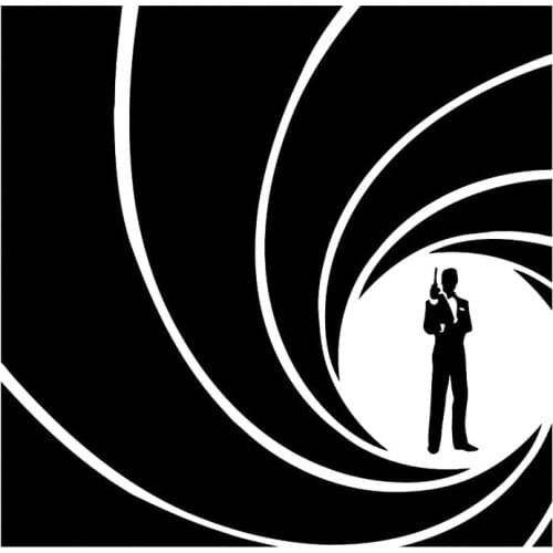 14.1cm*13.9cm 007 Personality Decor Car-Styling Car Sticker Vinyl Black/Silver S3-6209