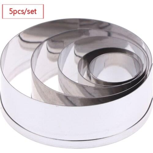 5Pcs/Set Stainless Steel Round Polymer Clay Cutter Molds Diy Pottery Ceramic Cutting Mould Diy Tools