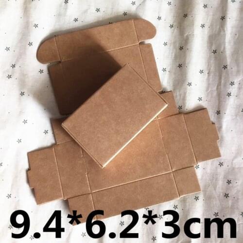 50pcs 9.4*6.2*3cm Small Kraft paper box brown cardboard handmade soap box candy gift jewelry packaging box Cardboard Carton