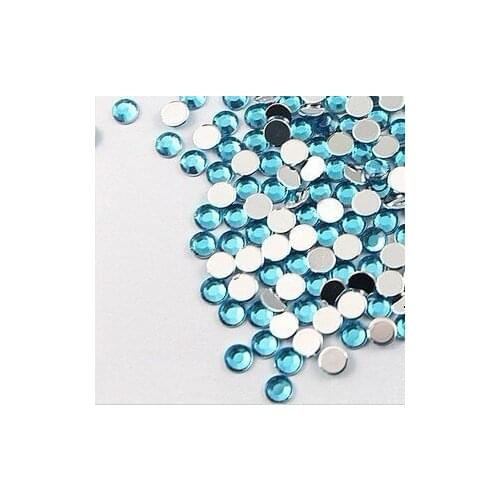 Free Shipping ! 1000pcs/ lot Top quality 5mm Turquoise flatback Acrylic Rhinestone gem for Cloth shoe decoration accessary