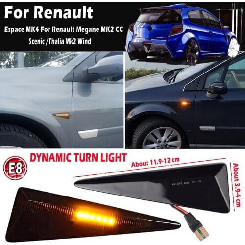 For Renault Espace MK4 Vel Satis Wind Avantime Megane 2 Scenic 2 Espace 4 LED Dynamic Side Marker Light Turn Repeater Lamps