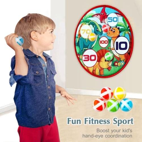 Dart Board Throwing Game Set with 5pcs Sticky Balls Indoor Games for Kids Children Christmas Holiday Party Gifts Supplies