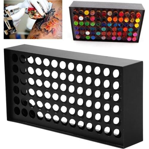 78 Holes Eco Friendly Iron Wall-Mounted Pigment Rack Tattoo Ink Display Holders Makeup Pigment Organizer Tattoo Shop Accessories
