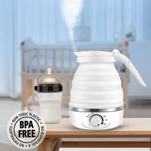 110V220V 0.6L Mini Electric Kettle Tea Coffee Travel Folding Kettle Foldable Thermostatic Portable Mini Thermal Pot