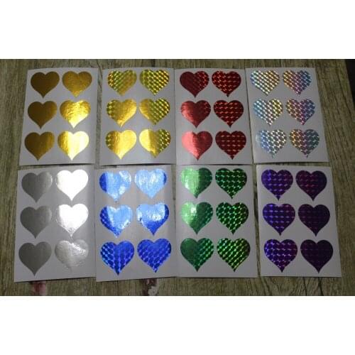 3.8cm Hologram love heart sticker
