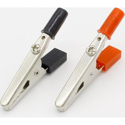 IMC Hot 10 pcs 50mm Plastic Handle Test Probe Metal Alligator Clips