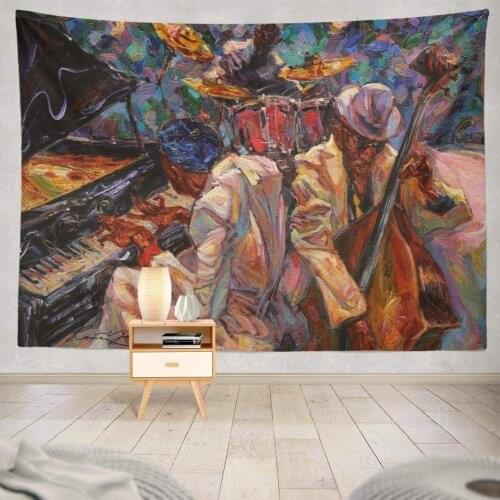 Jazz Singer Band Tapestry Wall Art For Men Home Decoration Bedroom Dormitory Decoration