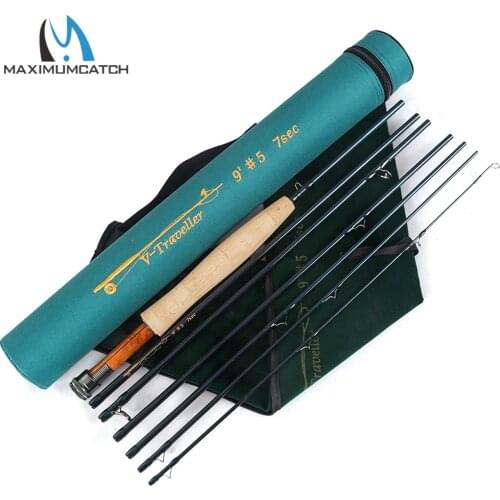 Maximumcatch Fly Fishing Rod 24T SK Carbon 9FT 5-8WT 4SEC Half-well Fast Action With Cordura Tube Carbon Fly Rod