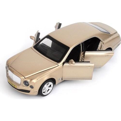 Hot 1:32 scale wheels diecast car luxury bentleying Mulsanne metal model with light and sound pull back vehicle toys collection