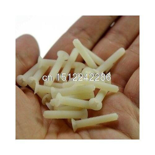 Lot50 Metric Thread M2 5 10mm Nylon Countersunk Head Phillips Screws