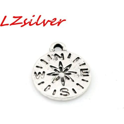 MIC 10pcs Zinc Alloy Compass Camping Hiking Outdoor Adventure Travel Charms Pendant DIY Jewelry 13.5X16mm A-456
