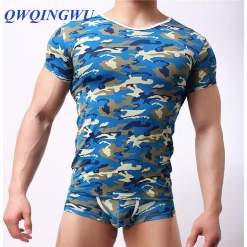 Mens Undershirts Male Short Sleeves Clothing Men O-neck Slim Thin Man Undershirt Tank Tops T-shirt Camouflage Undershirt