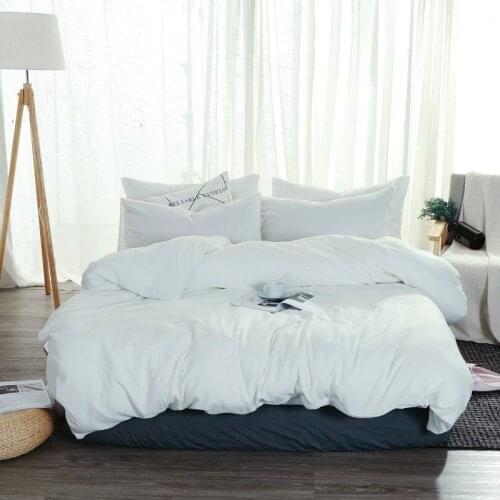 Soft Bedding Set White Bed Linens For Children Quality Bed Sheets And Pillowcases Adult Duvet Cover Solid Color Bedclothes