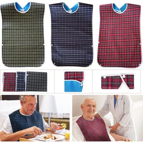 Adult Mealtime Bibs Adjustable Waterproof Reusable Disability Clothing Crumb Catcher Elder People Saliva Towel Bibs Aprons Tools