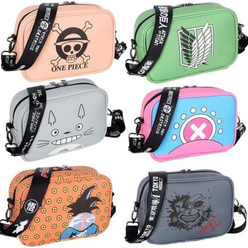 Tokyo Ghoul Kaneki Ken Luffy Chopper Attack on Titan Recon Corps Ninja Totoro PU Satchel Shoulder Handbag Outdoor Bag