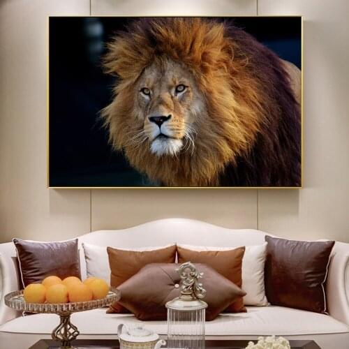 African Lion Wall Art Canvas Prints Realist Animals Canvas Art Paintings On The Wall Posters And Prints For Living Room Decor