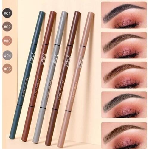 Extremely Slim Eyebrow Pencil Ultra Fine Triangle With Pencil Refill Natural Durable Waterproof Long Lasting Eye Brow Makeup