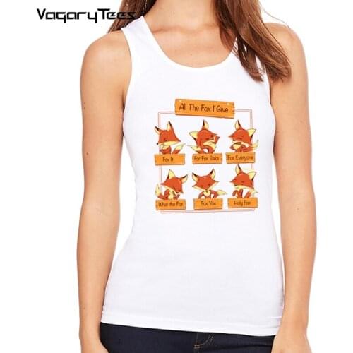 2020 new summer womens super cute cartoon Foxs Tank top dessert print Tops lady hipster cool Vest