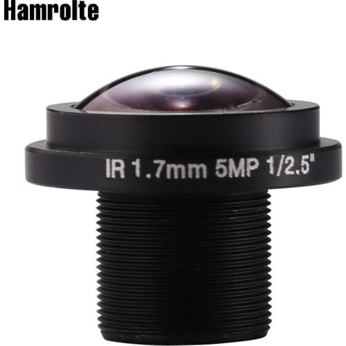 Hamrolte CCTV Lens 1/2.5" M12 MTV Mount 5MP High Resolution 1.7MM Fish Eye Panaromic Wide Angle IR HD Security Camera Lens