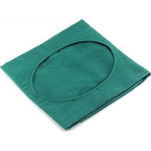 Single drape dark green single and double layer high temperature disinfection hole towel Pure cotton cloth hole towel pad
