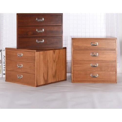 Office makeup organizer desktop debris storage box real wooden jewelry storage boxes small drawer type desk data file cabinet