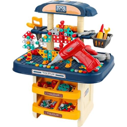 246pcs Kids Drill Screw Nut Puzzles Toys Pretend Play Tool Drill Disassembly Assembly Children Drill 3D Puzzle Toys For Boy