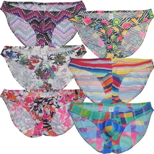 Sexy Male Underwear Brief Mens Stretchy Floral Bodybuilding Competition Posing Bulge Briefs