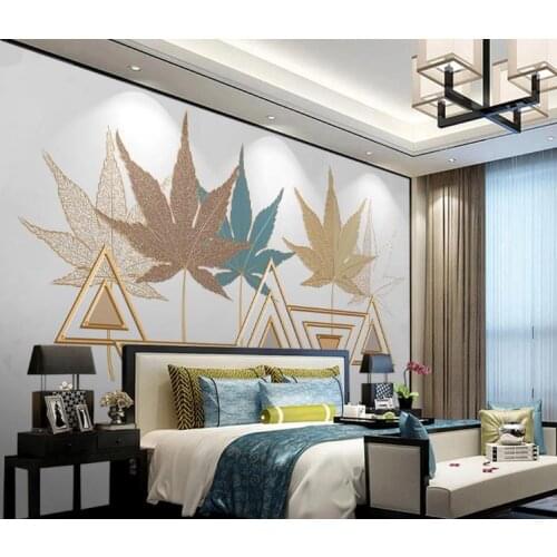 Custom Photo Wallpaper 3D Geometric golden relief lines Living Room Bedroom TV Background Wall Murals Wallpaper For Walls 3D