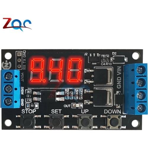 DC 5V -30V MOS Trigger Cycle Timer Delay Board Timer Switch Turn On/Off Relay Module with LED Digital Tube Display for Arduino