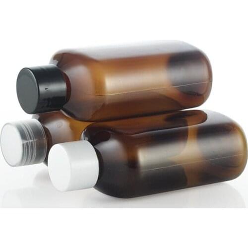 Empty PET Brown Lotion Cream Bottles With Screw Cap,125ML Refillable Shampoo,Shower Gel,Body Milk Cosmetics Packaging hotsale